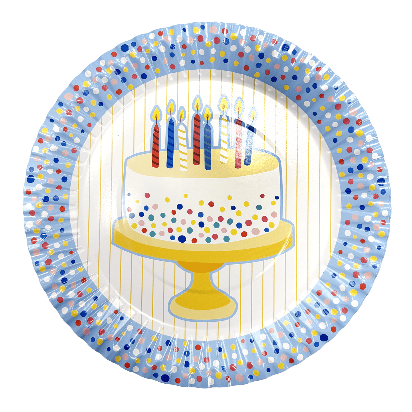 Set of Pictura Cake Dots Plates featuring colorful dotted design, perfect for serving desserts and snacks at gatherings.